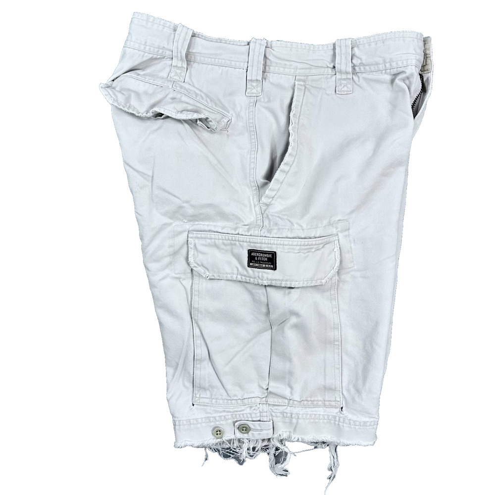 Vintage Abercrombie and Fitch Mens Cargo Shorts Sz 30 Tan Khaki 90s Y2k A&F